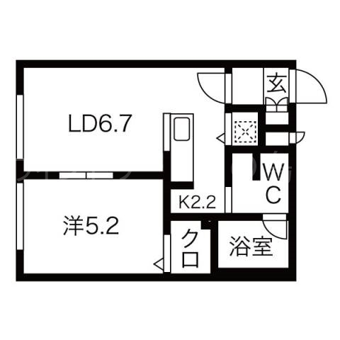 札幌市東区北十四条東のマンションの間取り