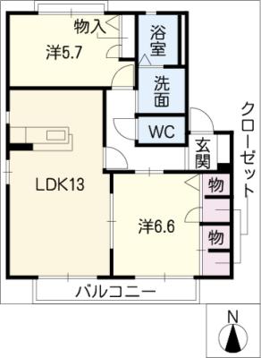 ヴェルドミール　Ｂ棟の間取り