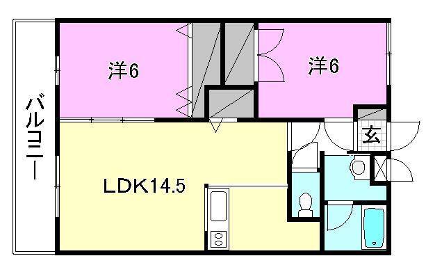 伊予郡松前町大字筒井のマンションの間取り