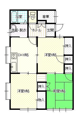 山形市桜田東のアパートの間取り