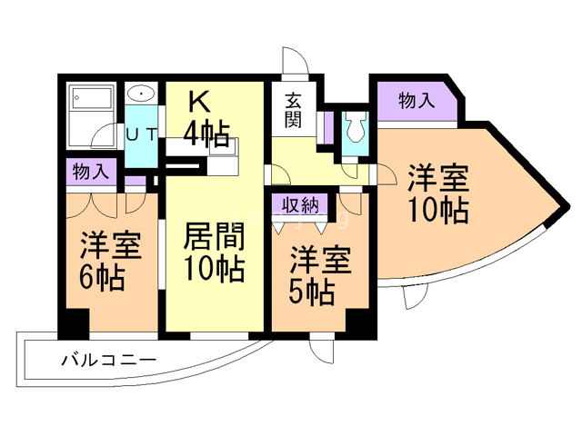 札幌市豊平区豊平四条のマンションの間取り