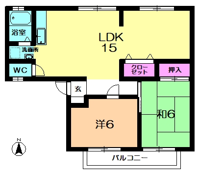 【フラッグスタッフハイツBの間取り】