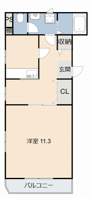 知立市東長篠のマンションの間取り