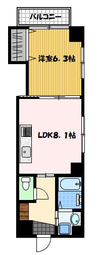 長崎市馬町のマンションの間取り