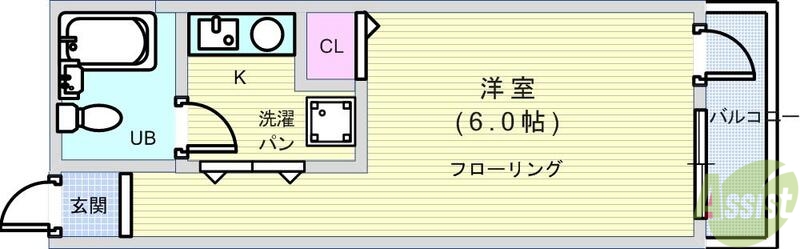 大阪市中央区博労町のマンションの間取り