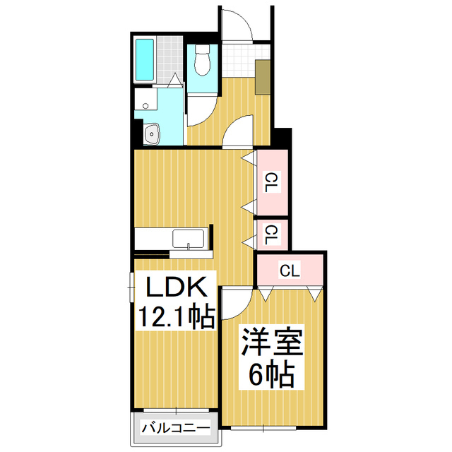 松本市波田のアパートの間取り