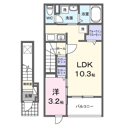 府中町鶴江アパート1の間取り