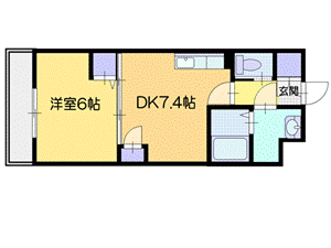 余市郡余市町黒川町のマンションの間取り