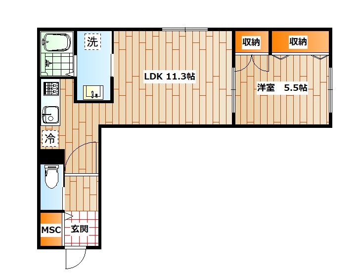 横浜市神奈川区新子安のマンションの間取り