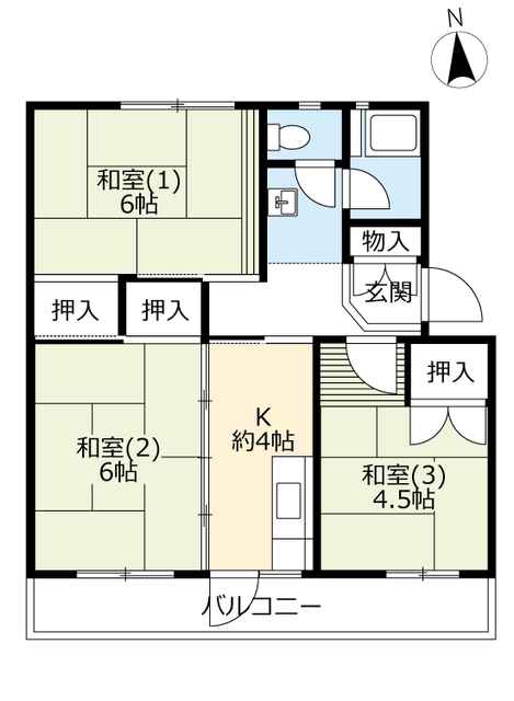 ＵＲ桃山南の間取り