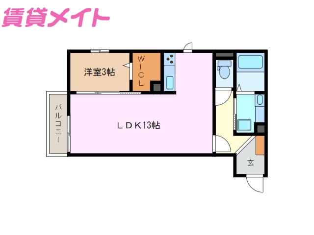 鈴鹿市算所のアパートの間取り