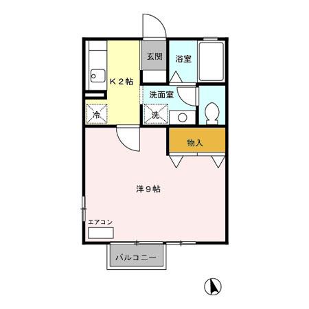 市原市山田橋のアパートの間取り