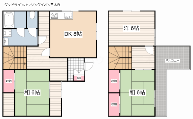 【三木市宿原貸家の間取り】