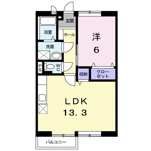 島根県出雲市小山町（アパート）の賃貸物件の間取り
