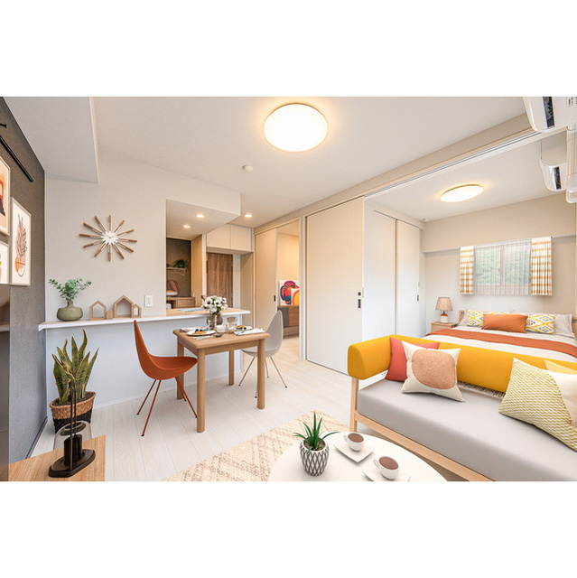 居室・リビング　家具・調度品等はＣＧ　加工です。実際の賃貸住居　には含まれま