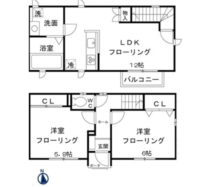 メゾンアルブルAの間取り写真