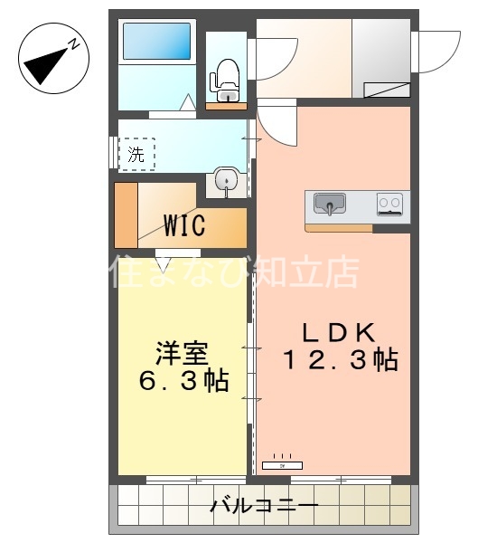 名鉄豊田線 浄水駅 徒歩11分 5階建 築9年の間取り写真