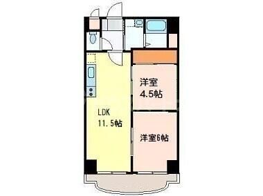 東京メトロ東西線 葛西駅 徒歩21分 6階建 築36年の間取り写真