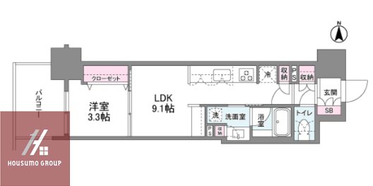 シーズンフラッツ南森町PREMIERの間取り写真
