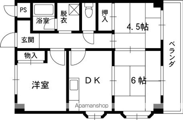 京阪本線 寝屋川市駅 徒歩19分 4階建 築32年の間取り写真