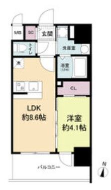 地下鉄御堂筋線 中津駅 徒歩7分 15階建 築3年の間取り写真