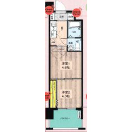 地下鉄七隈線 渡辺通駅 徒歩7分 15階建 築23年の間取り写真