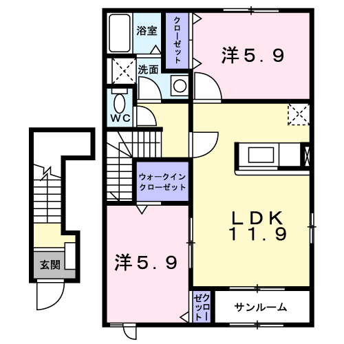 ドリーム　ヒルＢの間取り