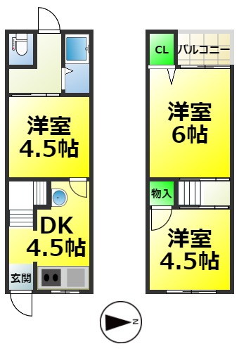 和泉市黒鳥町のアパートの間取り