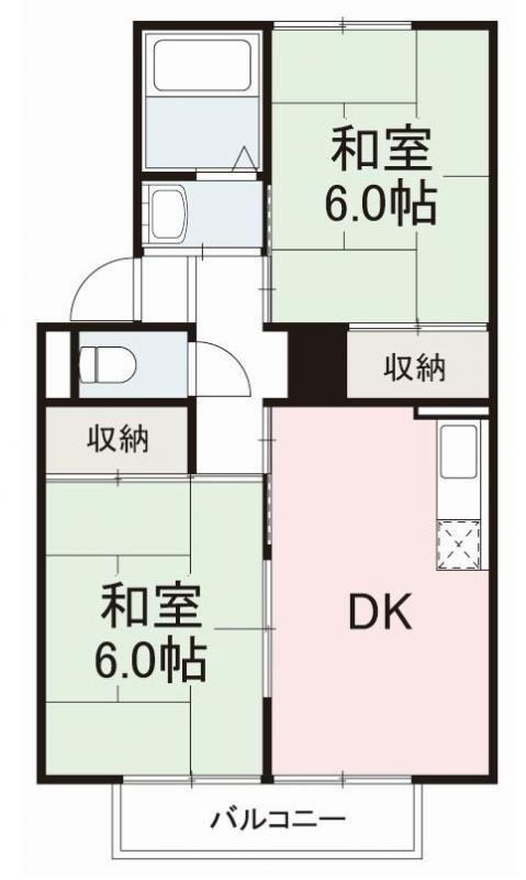 高松市香川町川東上のアパートの間取り