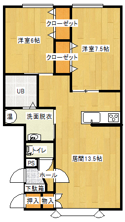 ビクトリー大通Aの間取り