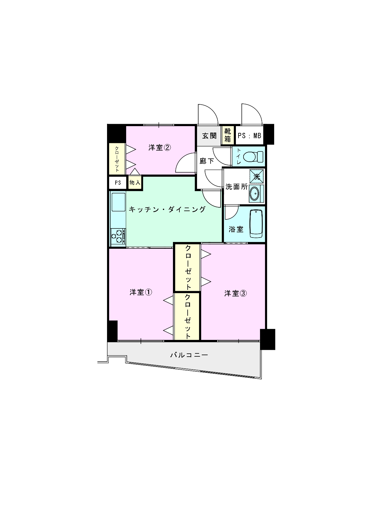 ライオンズマンション横浜駅東の間取り