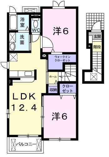 尾張旭市吉岡町のアパートの間取り