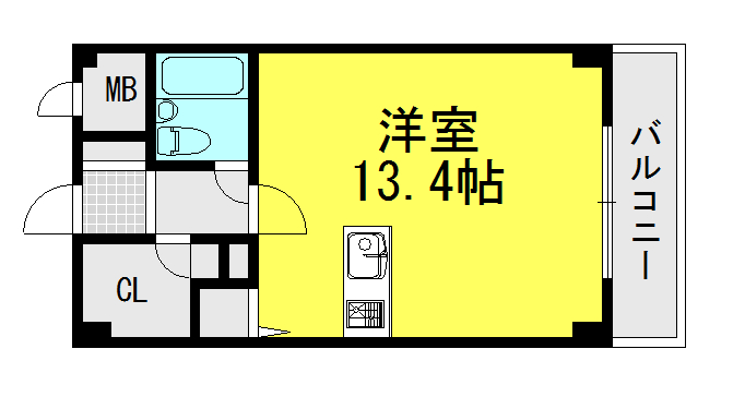 芦屋市三条町のマンションの間取り