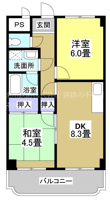 磐田市今之浦のマンションの間取り