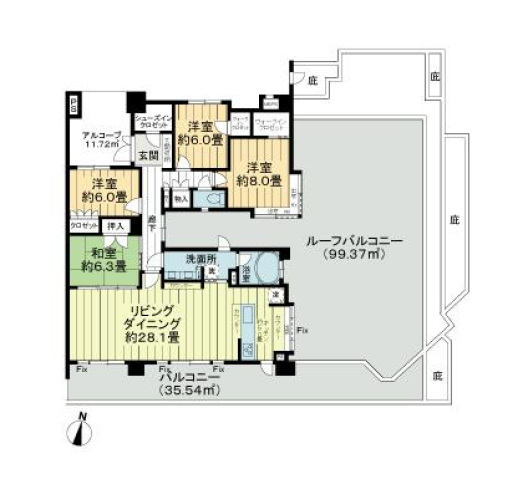 川崎市麻生区はるひ野のマンションの間取り