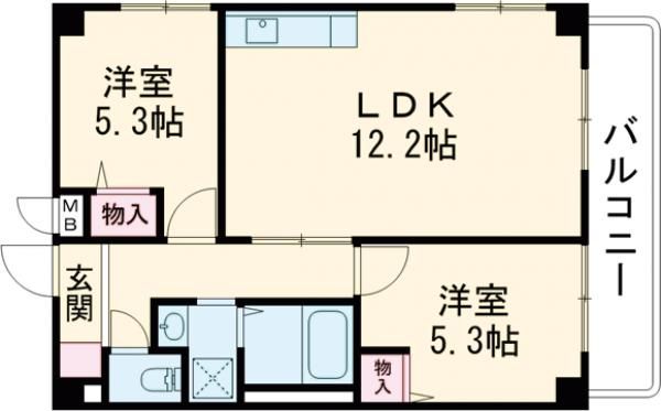 奈良市小川町のマンションの間取り