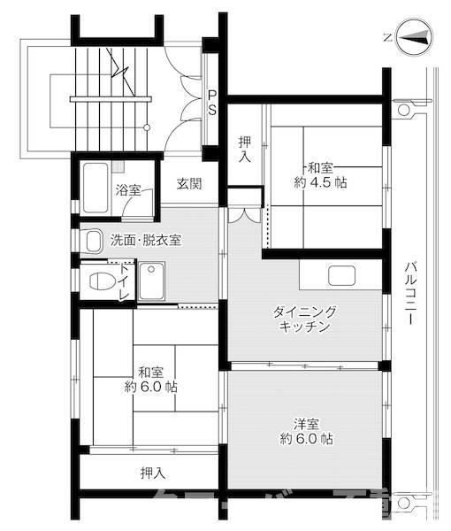 【ビレッジハウス本村2号棟の間取り】