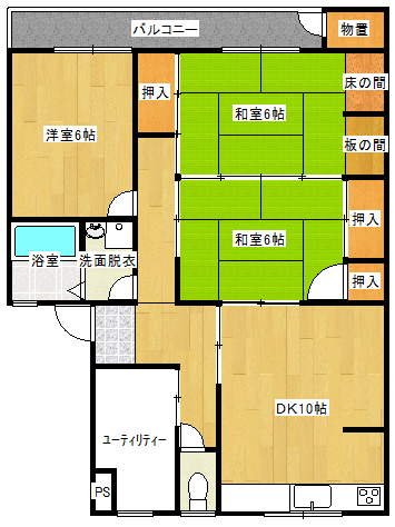 プランドールＭＩＳＡＫＡ　Ｂ棟の間取り