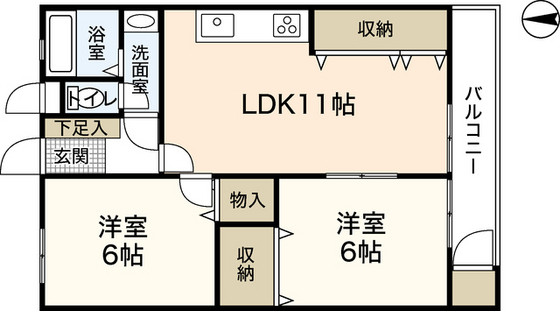 広島市佐伯区屋代のマンションの間取り