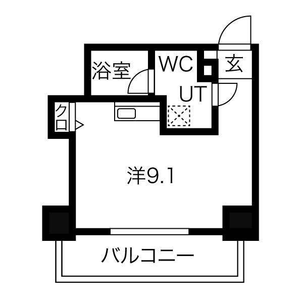 札幌市中央区南七条西のマンションの間取り