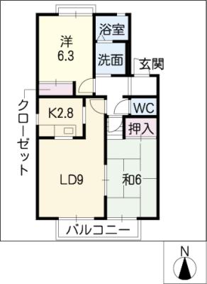 ジュネス東山台Ａ棟の間取り