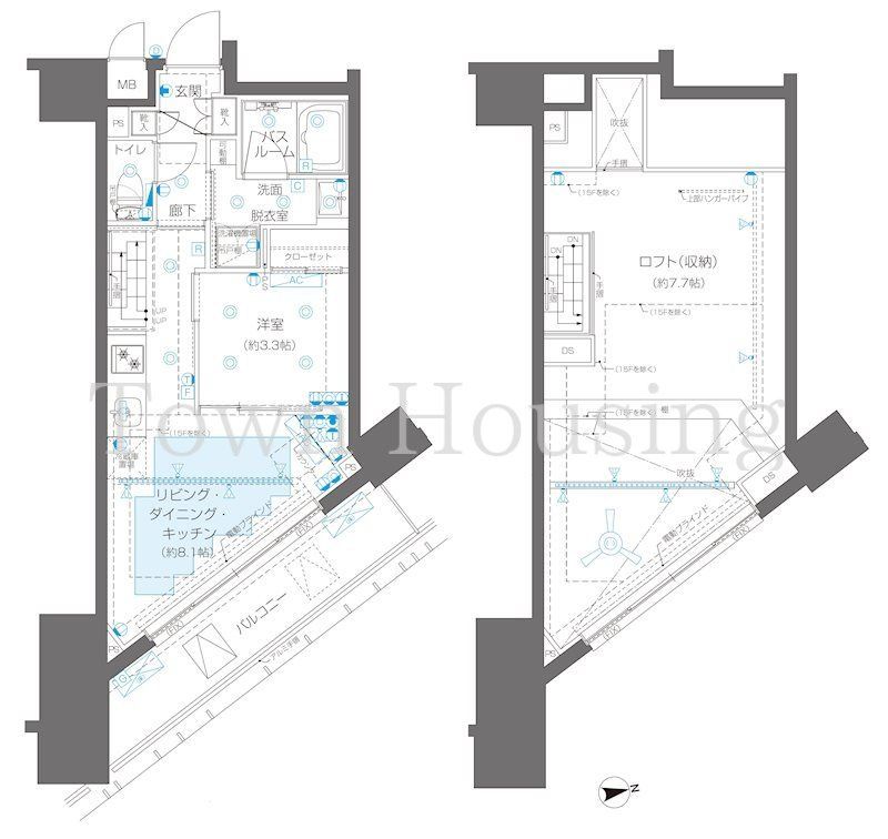 新宿区新宿のマンションの間取り