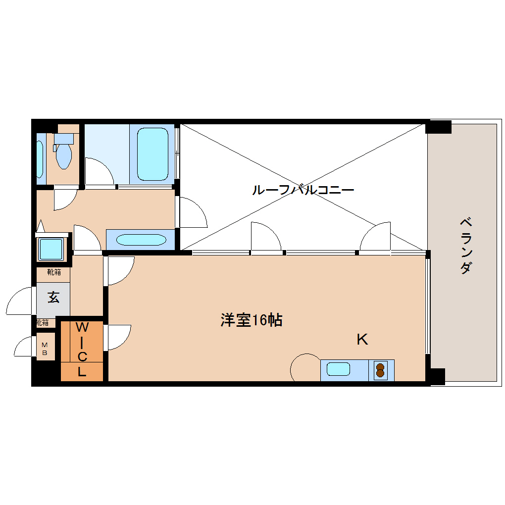 奈良市三条本町のマンションの間取り