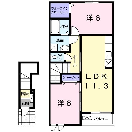 【福山市津之郷町大字加屋のアパートの間取り】