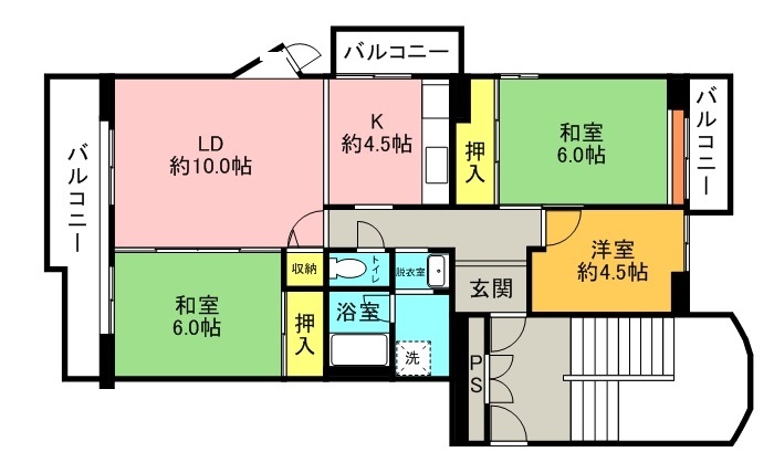 UR若山台第4　15号棟の間取り