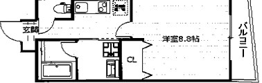 神戸市兵庫区福原町のマンションの間取り