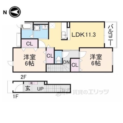 丹波市氷上町成松のアパートの間取り