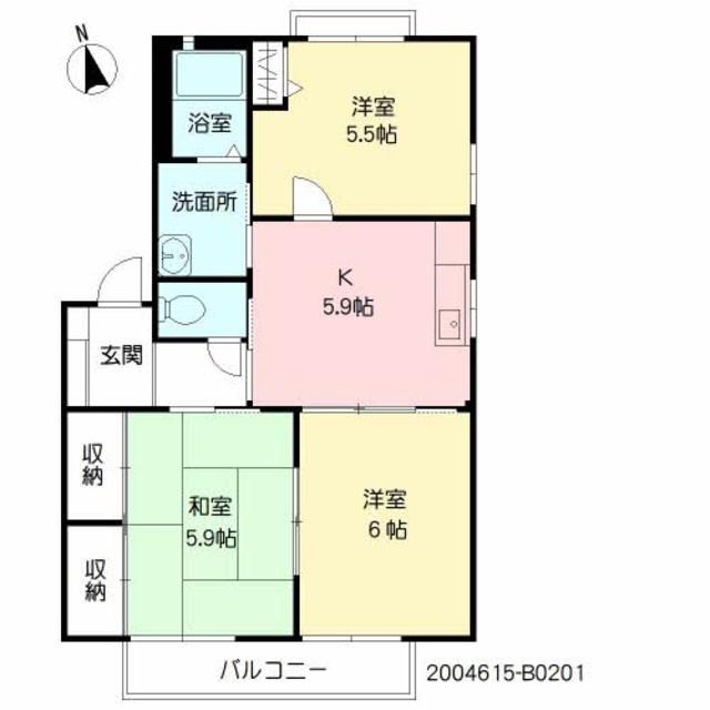 メゾン蛍ヶ丘　Ｂ棟の間取り