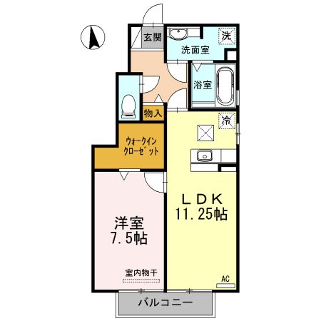 岡崎市上地町のアパートの間取り