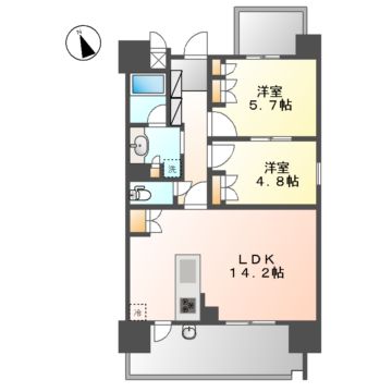 名古屋市西区那古野のマンションの間取り